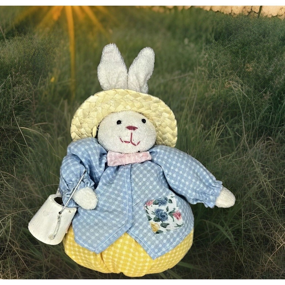 Rare Bunny Rabbit w/ Clothes Cape Craftsman Handmade Weighted Bottom Ganny Core